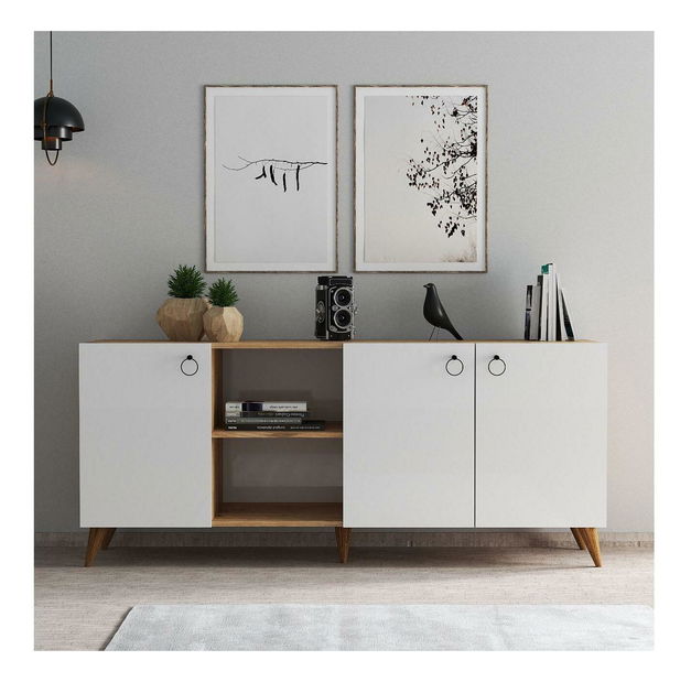 Skrinka Lesetu 3 (biela + borovica atlantická) 