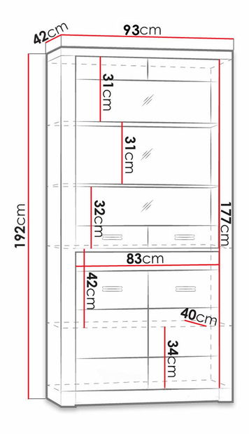 Vitrína N3 Nadenas (Jeseň tmavý)