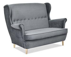 Pohovka dvojsedačka v tvare ušiak Muriera (sivá)