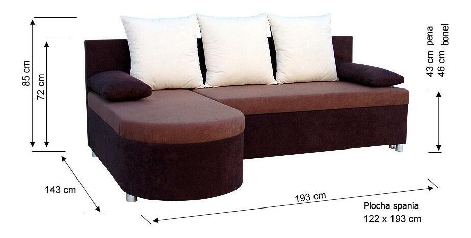 Sarokkanapé Darleen fekete szürke (1 tárhely, hab) + párnák