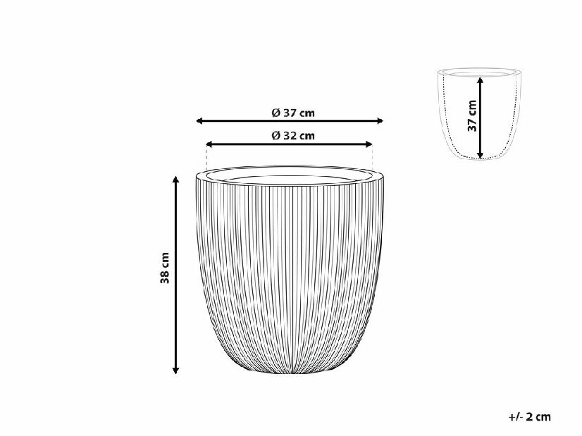 Ghiveci 38 cm Chos (gri)