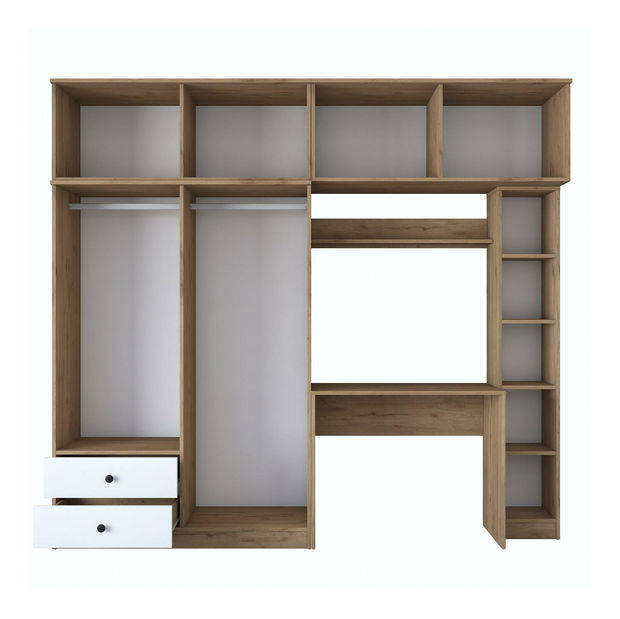 Mobilier cameră studenți Bivake 2 (nuc + alb)