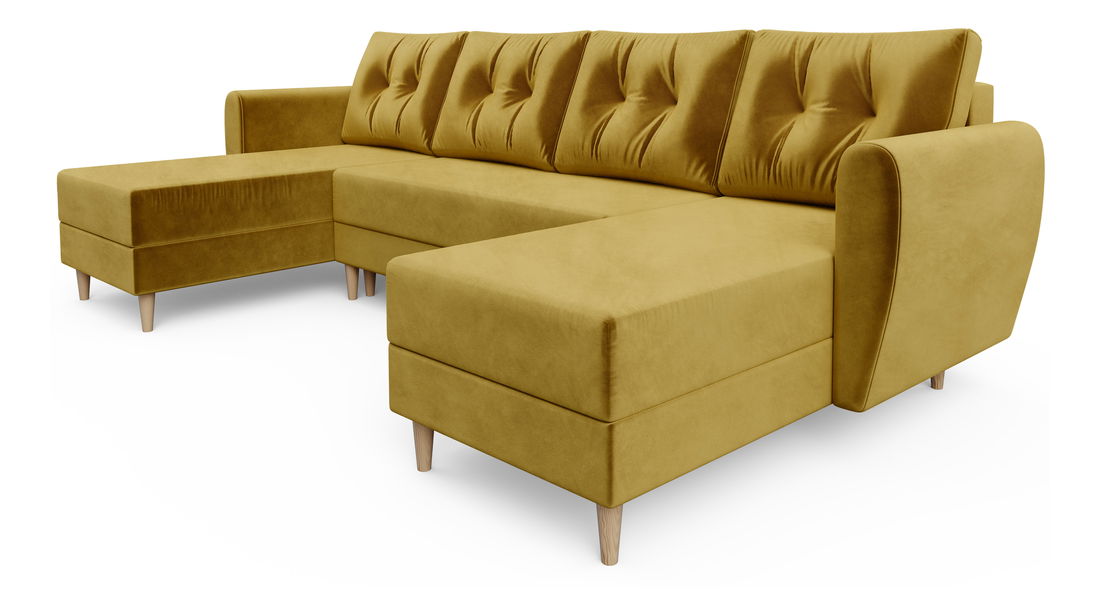 Kutna garnitura u obliku U Paladio (boja meda) (D)