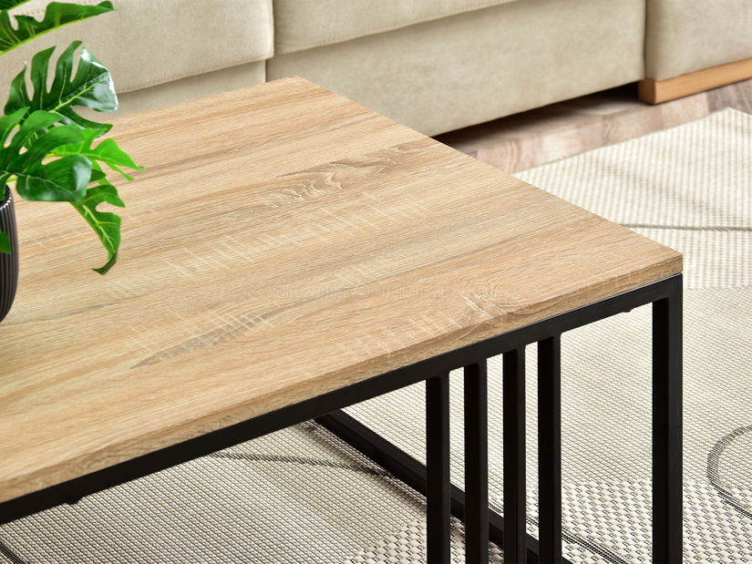 Măsuță de cafea Madeleine Xl (sonoma + negru)