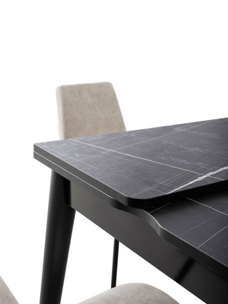 Széthúzható étkezőasztal Totento (fekete)