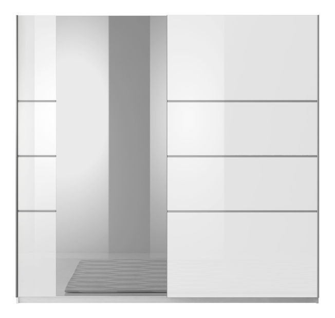 Dulap de haine Benson Typ 56 (Alb + Alb lucios + Oglindă)