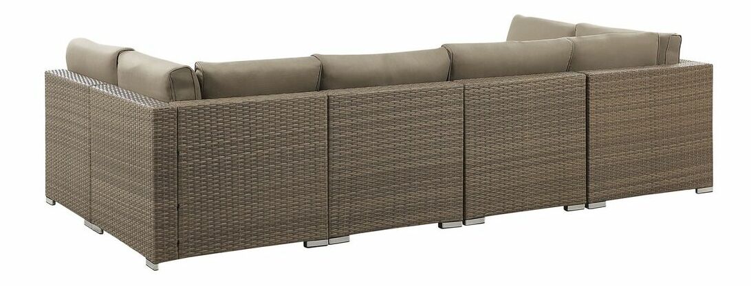 Záhradná sedacia súprava BELVIA (hnedá) (pre 6 osôb)