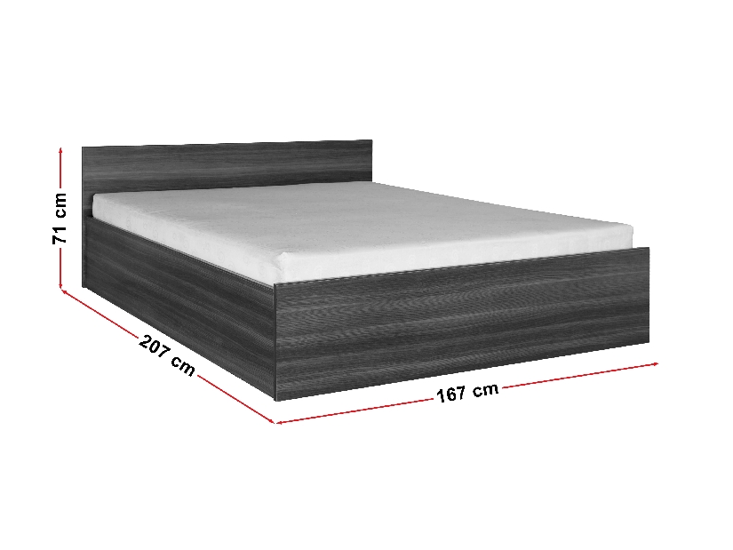 Manželská posteľ 160 cm Irvine I21 (jaseň tmavý) (s roštom a úložným priestorom)