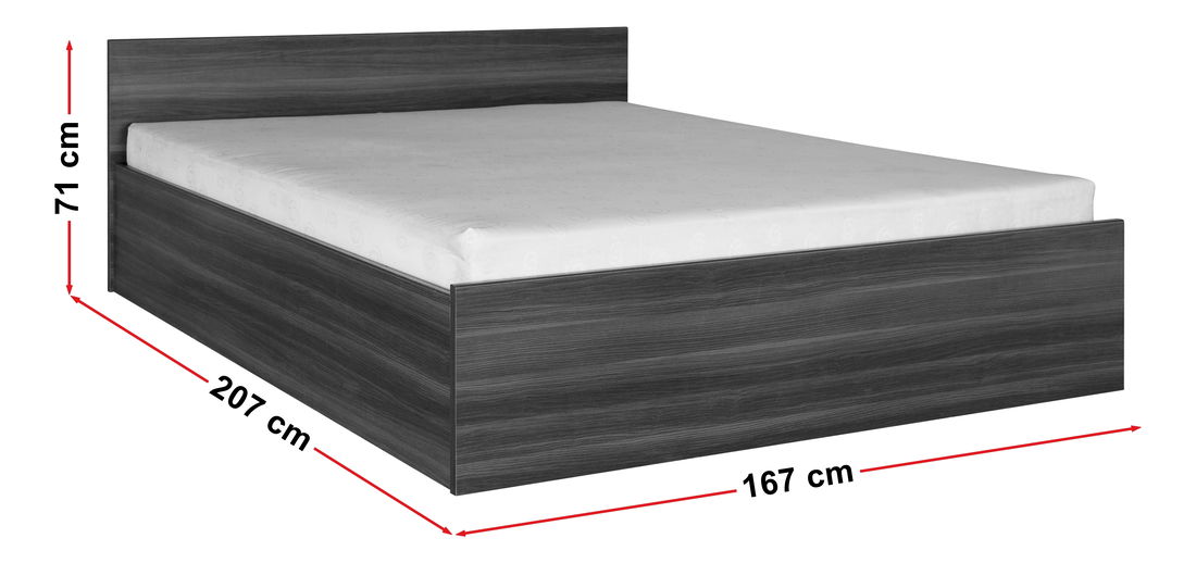 Manželská posteľ 160 cm Irvine I21 (jaseň tmavý) (s roštom a úložným priestorom)