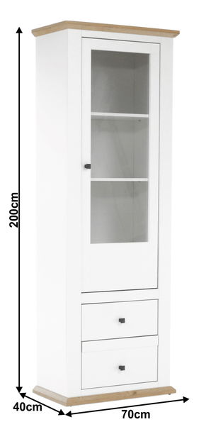 Vitrina Leoras MZ4 (bijela + hrast grand)