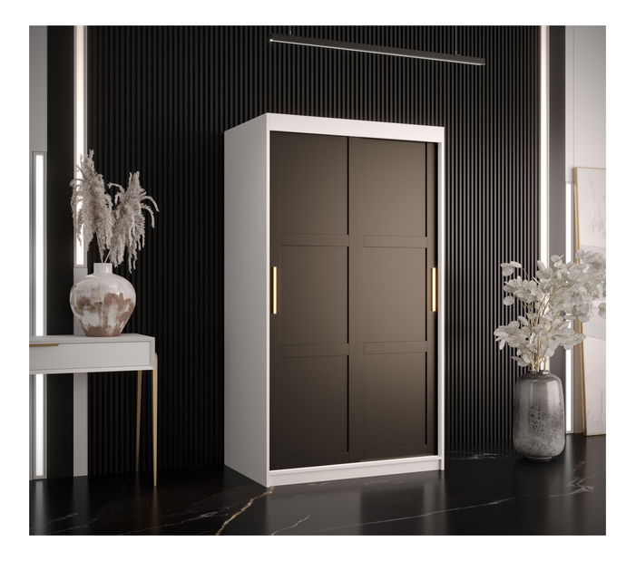 Ormar za garderobu Riven 1 100 (bijela mat + crna mat)