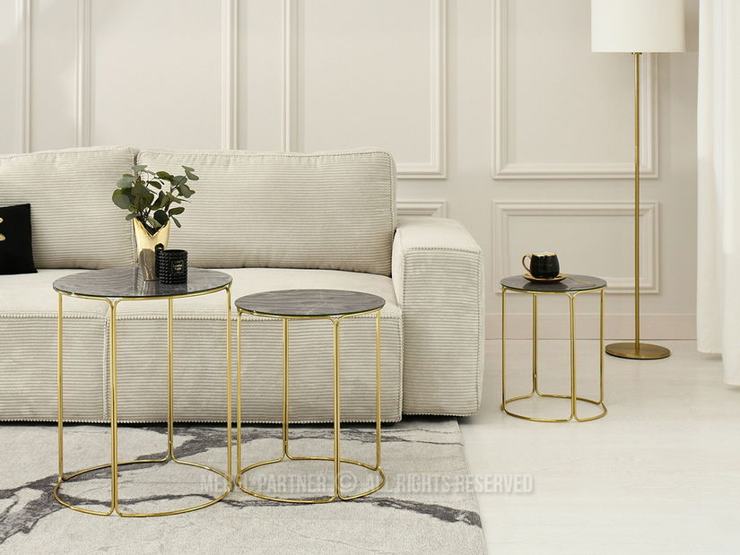 Dohányzóasztal Belianni Zest (szürke márvány + arany)