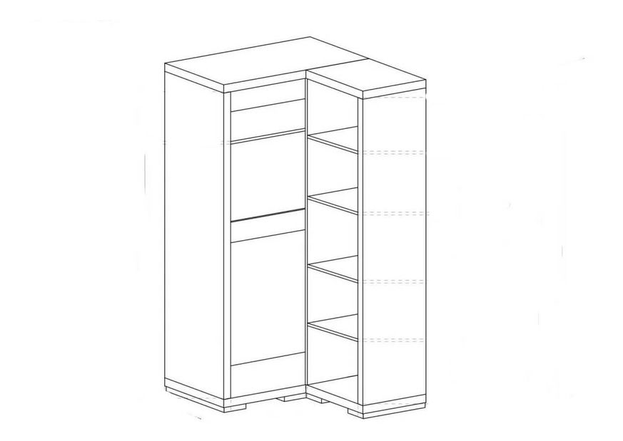 Rohová šatníková skriňa Vega 39 (dub santana svetlý)