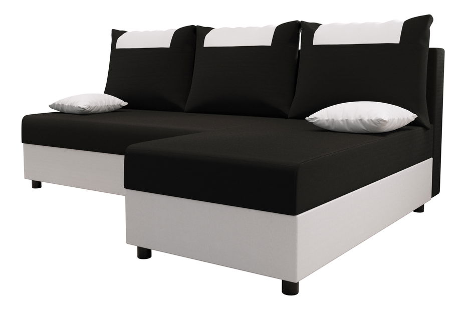 Kutna garnitura Stellar L (crna + bijela) (D)