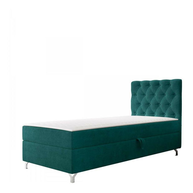 Egyszemélyes ágy 90 cm Jenaks 1 (türkiz) (ágyráccsal és matraccal) (tárolóhellyel) (J)