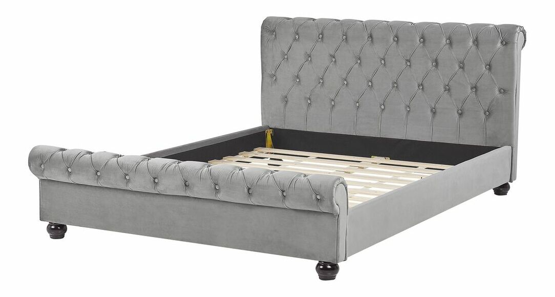 Manželská vodná posteľ 140 cm Alexandrine (sivá) (s roštom a matracom)