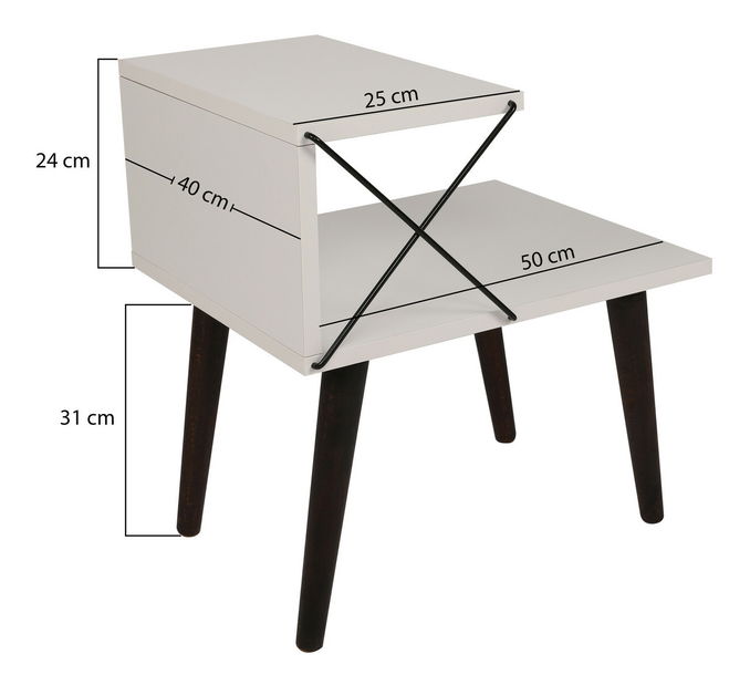 Noptieră Crossline (alb)