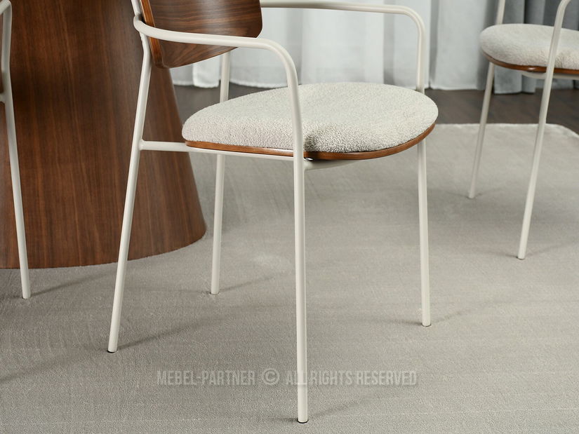 Stolička Február (orech + sivá)