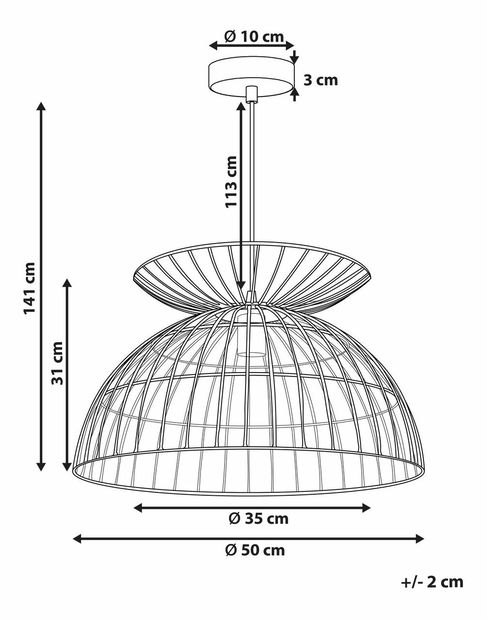 Függesztett lámpa Mahza (sárgaréz)
