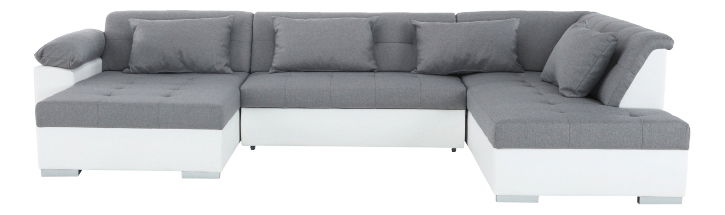 Rohová sedačka U Lenona (biela + svetlosivá) (P)