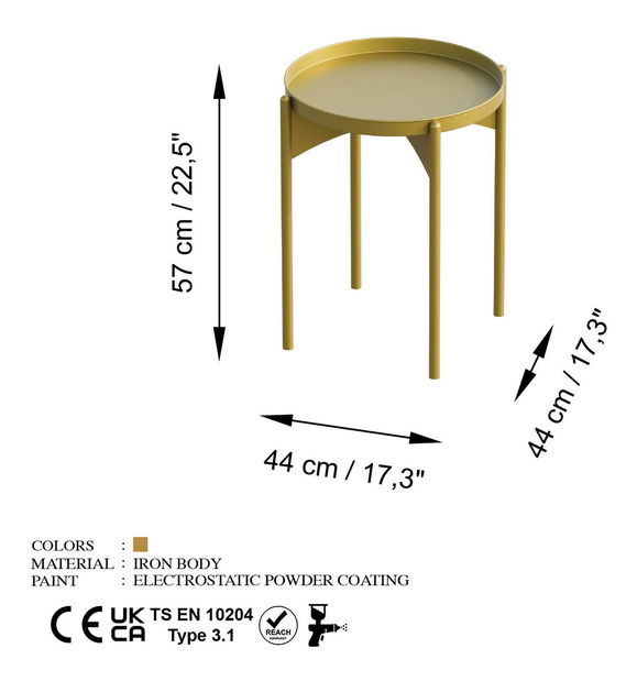 Konferenčný stolík Museli 5 (zlatá) 