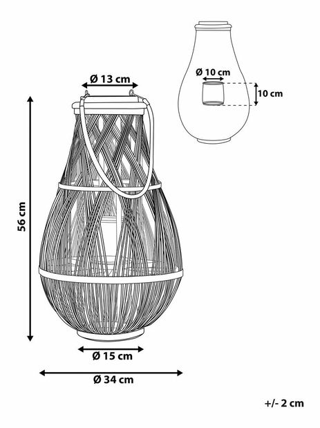 Felinar TUMBA 56 cm (metal) (lemn deschis)