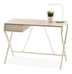 PC stolík Desiguo (popolaváo béžová + krémová)