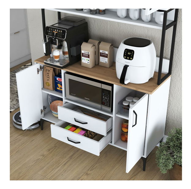 Policová skriňa Jenaretta 169 (biela + orech)