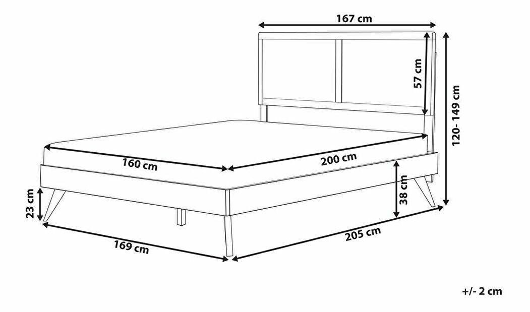 Manželská posteľ 160 cm ISTA (s roštom) (tmavé drevo)