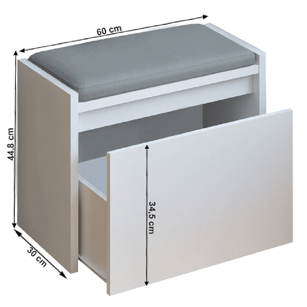 Lavica s úložným priestorom Brilla (biela)