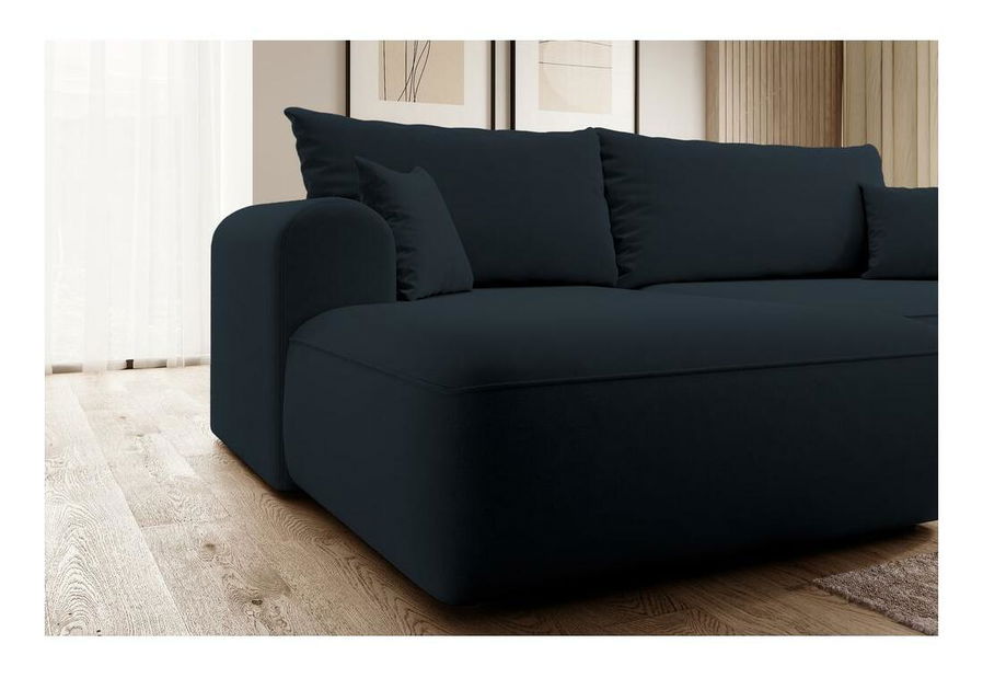 Kutna garnitura Olivo I (L) (plava + crna)