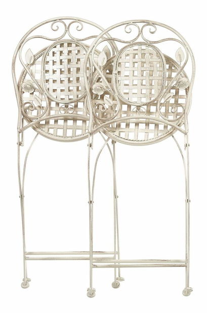 Set 2 buc. scaune de grădină Basilia (alb crem)