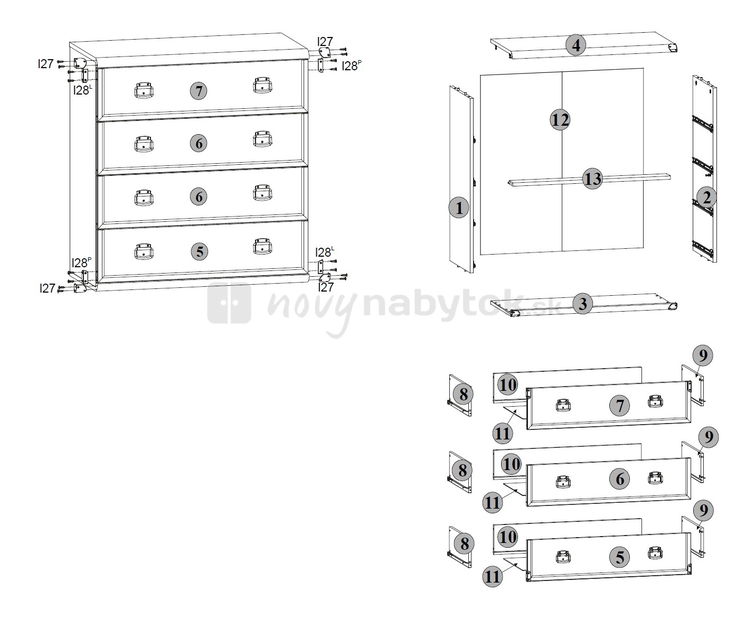 Komoda BRW INDIANA JKOM 4S/80 (Borovica antická)