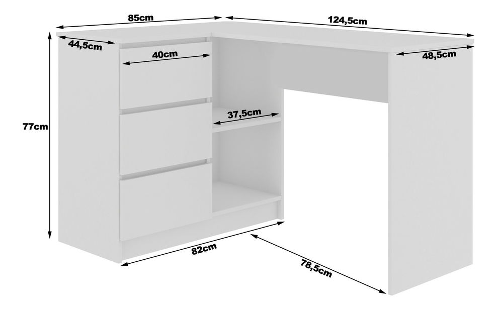 Rohový PC stolík Balcon (dub craft) (L)