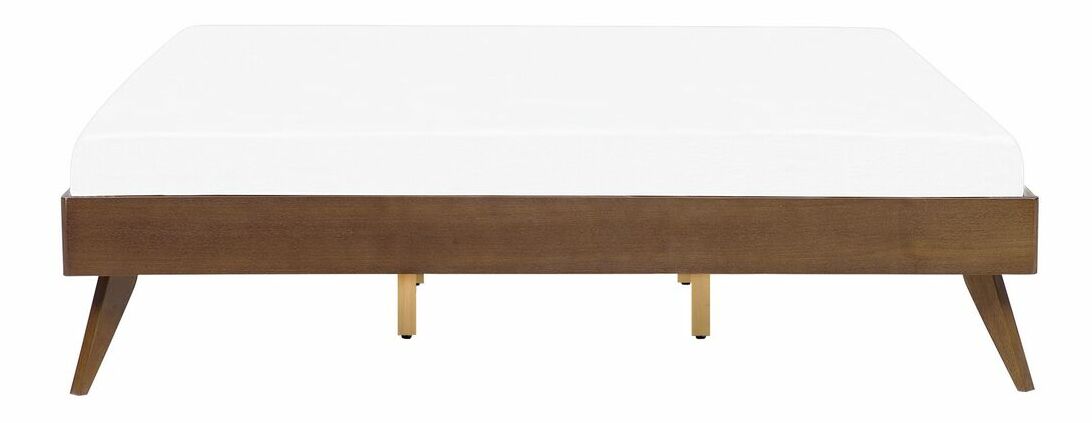 Manželská posteľ 180 cm BERRY (s roštom) (tmavé drevo)