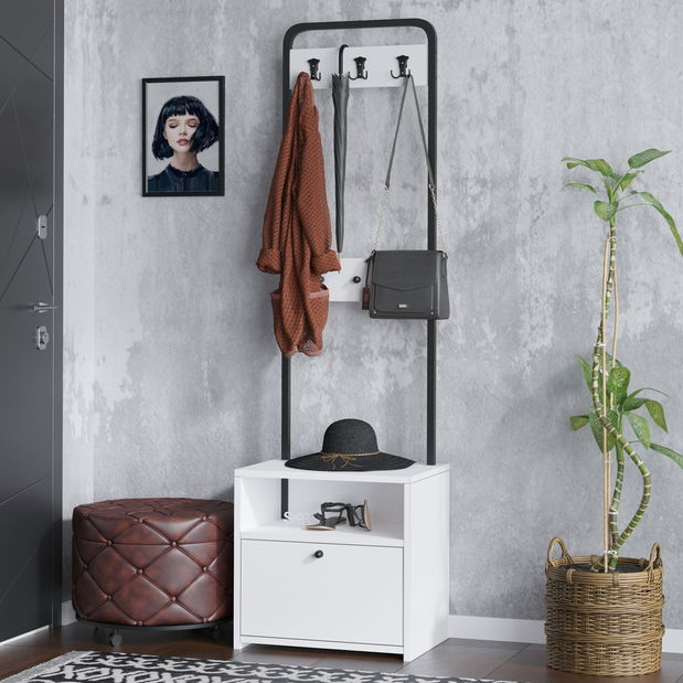 Mobilier hol Aliex 17 (alb + negru)