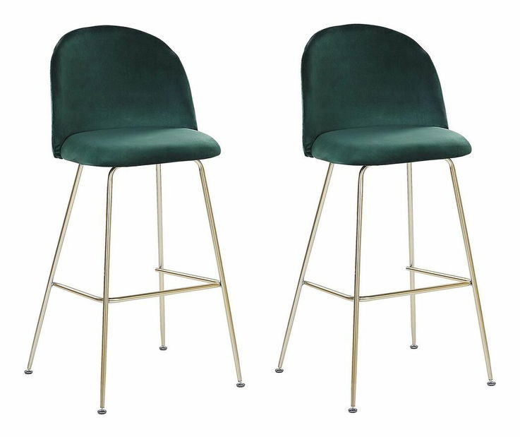 Set 2 ks. barových stoličiek ARCAL (zelená)