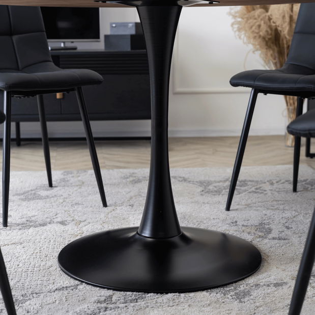 Jedálenský stôl Luchan (dub rustikal + čierna) (pre 4 osoby)