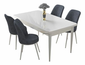 Jedálenský set Nilla (biela + dymová) (pre 4 osoby)