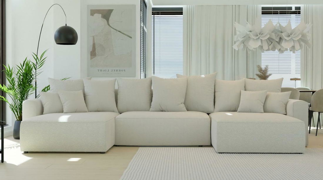 Rohová sedačka Baria U (béžová)