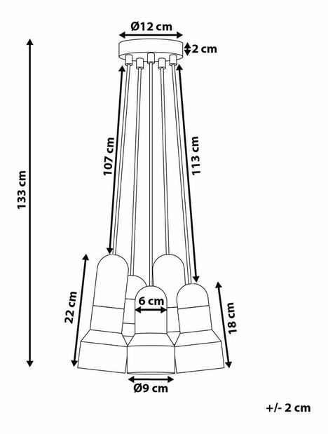 Závesná lampa Acura (svetlosivá) 5D