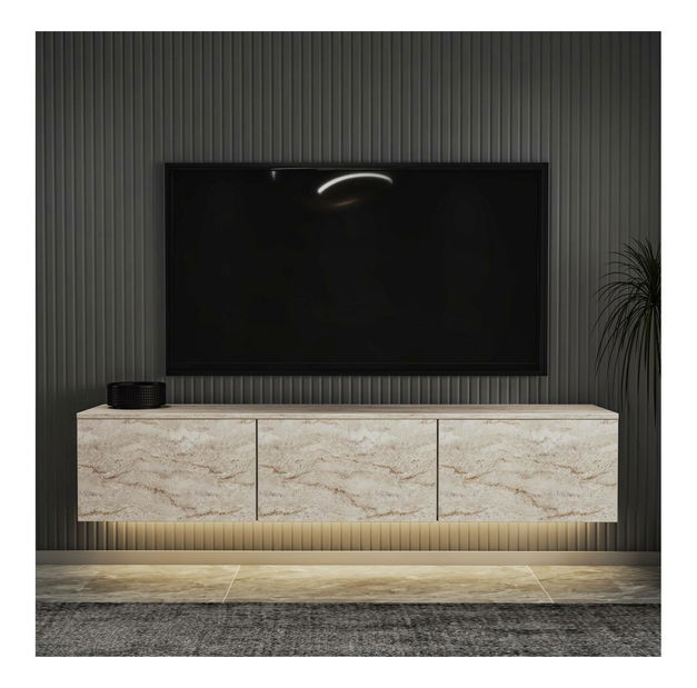 Masă TV/Dulap Neola 1 (travertin) (cu iluminat)