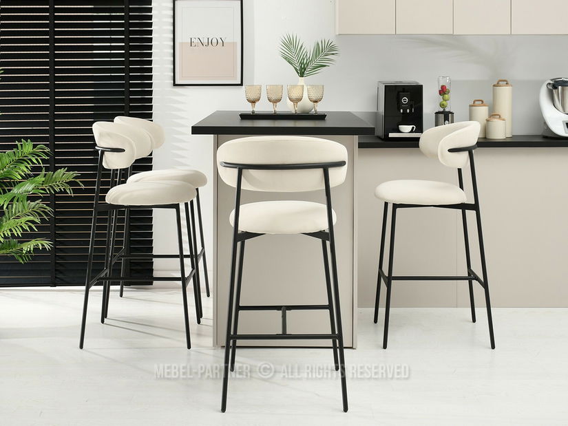 Scaun bar Inezenente (crem + negru)