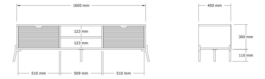 TV stolík/skrinka Pasula (dub zafírový + biela) 