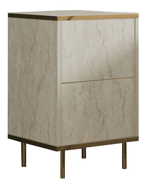 Éjjeliszekrény Iris (travertin + arany)