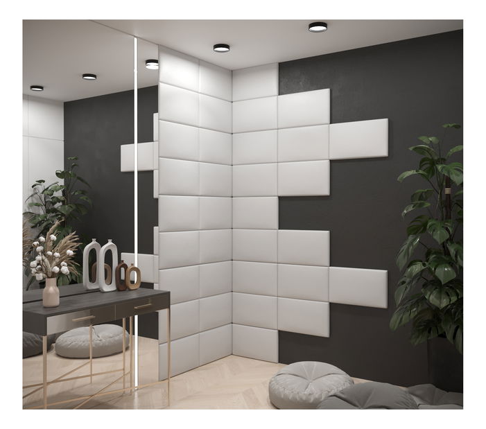 Panou tapițat Cubic 50x30 cm (alb)