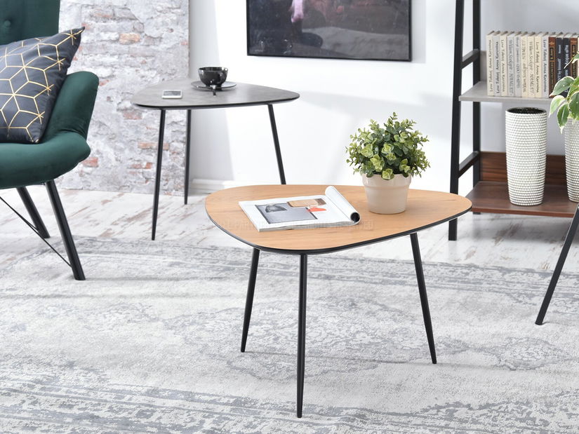 Măsuță de cafea Rossi Zest Xl (stejar + negru)