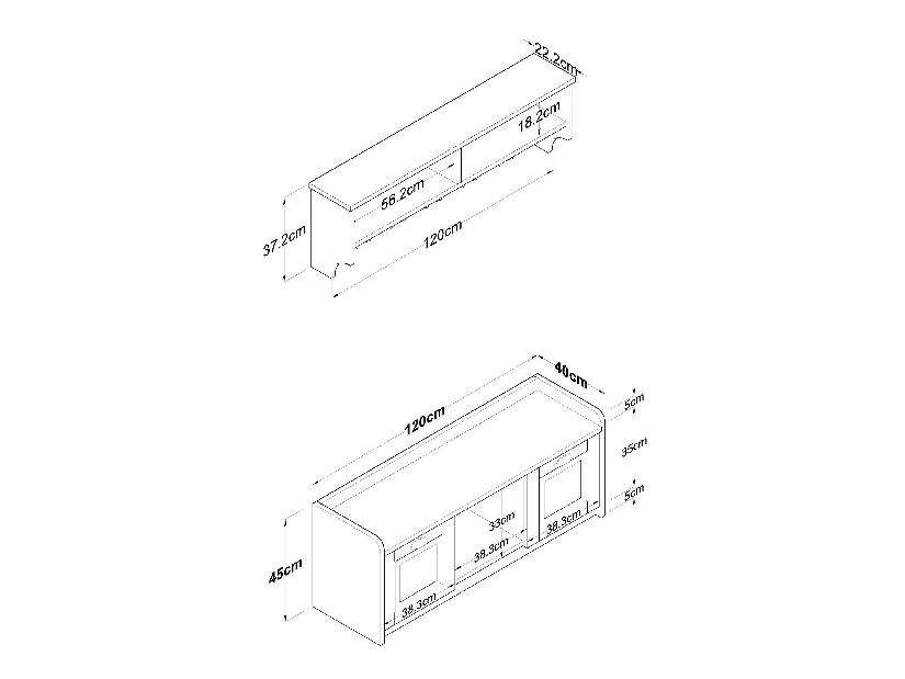 Mobilier Hol Vosiku 1 (alb + marmură deschis) 