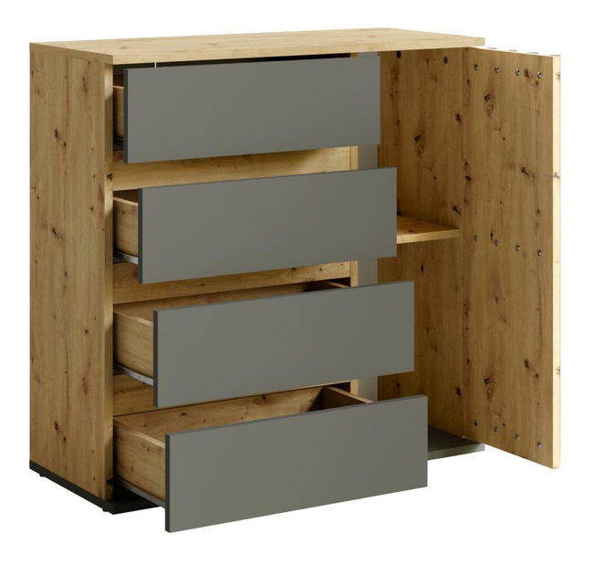 Komód Derros 1 (grafit + artisan tölgy)