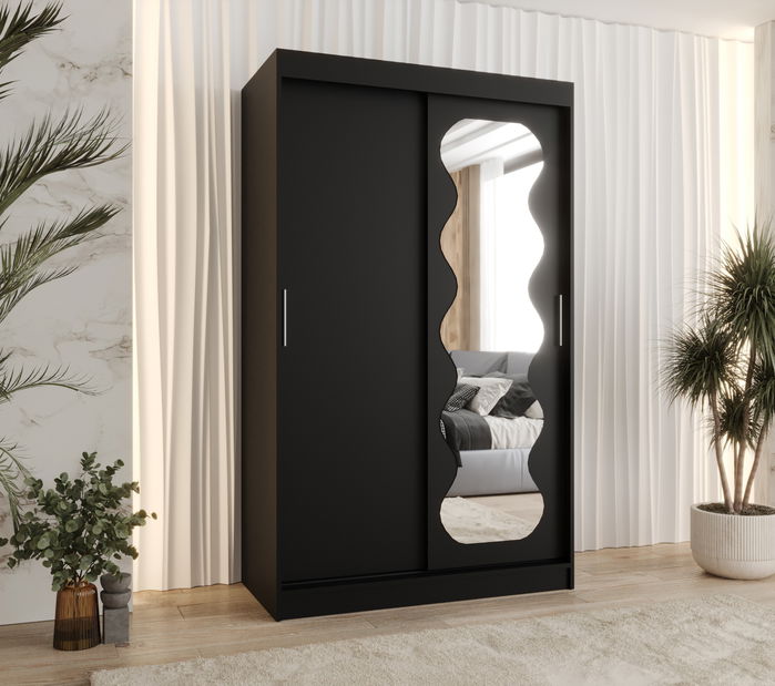 Šatníková skriňa 120 cm Spock (čierna)